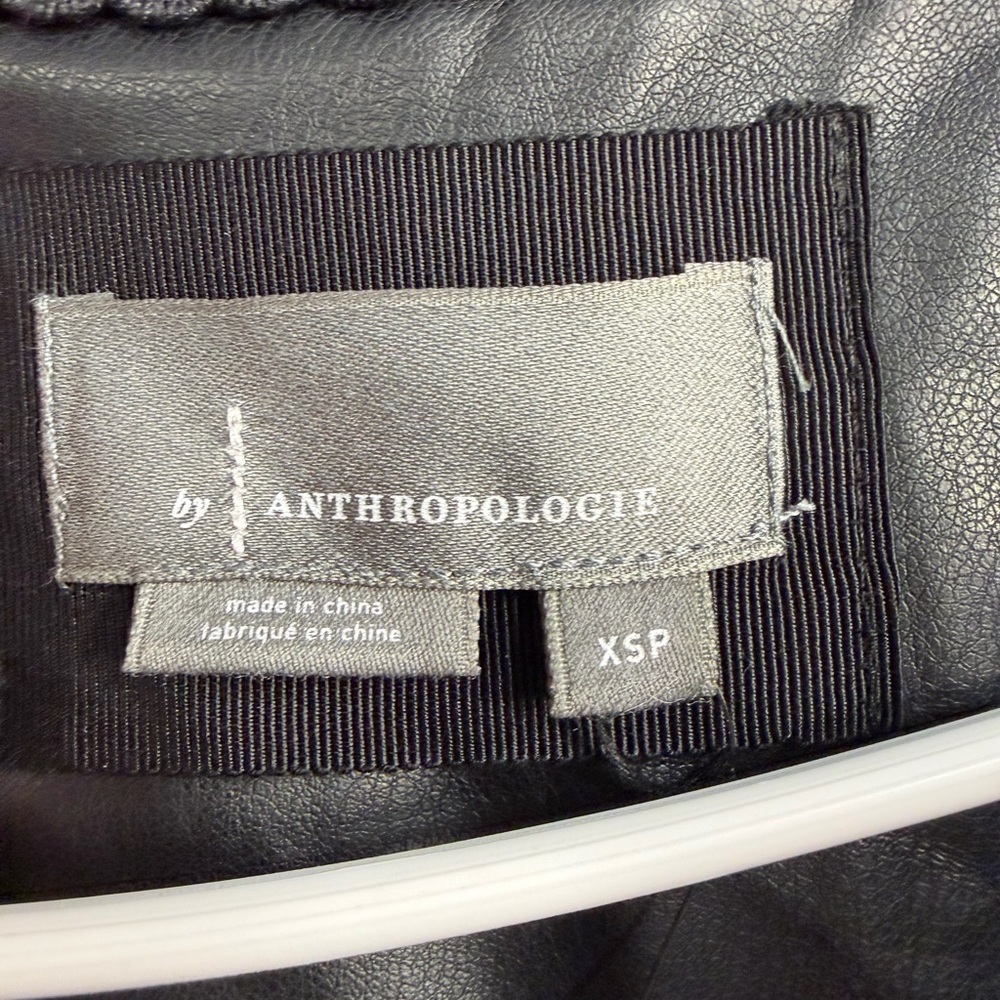 Anthropologie Black Faux Leather Mini Dress - Picture 2 of 11